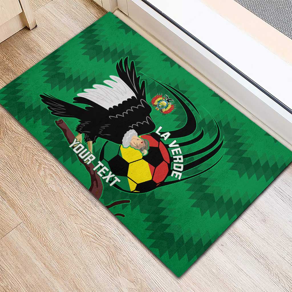 Custom Bolivia Football Rubber Doormat Andean Condor Vamo La Verde
