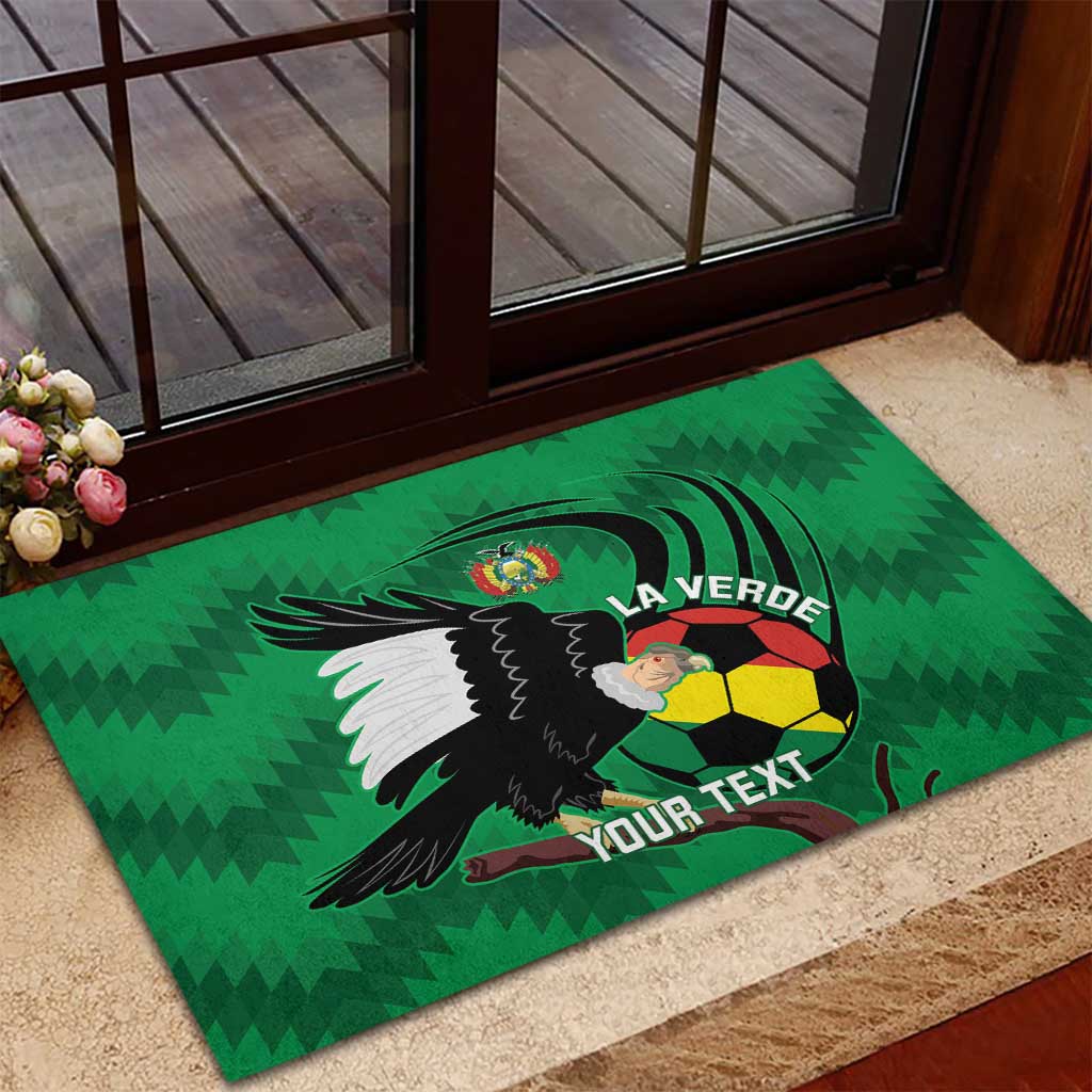 Custom Bolivia Football Rubber Doormat Andean Condor Vamo La Verde