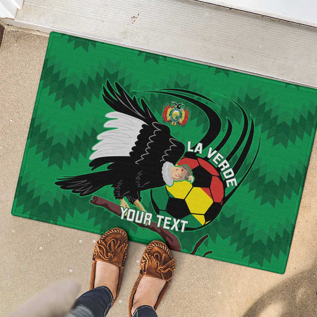 Custom Bolivia Football Rubber Doormat Andean Condor Vamo La Verde
