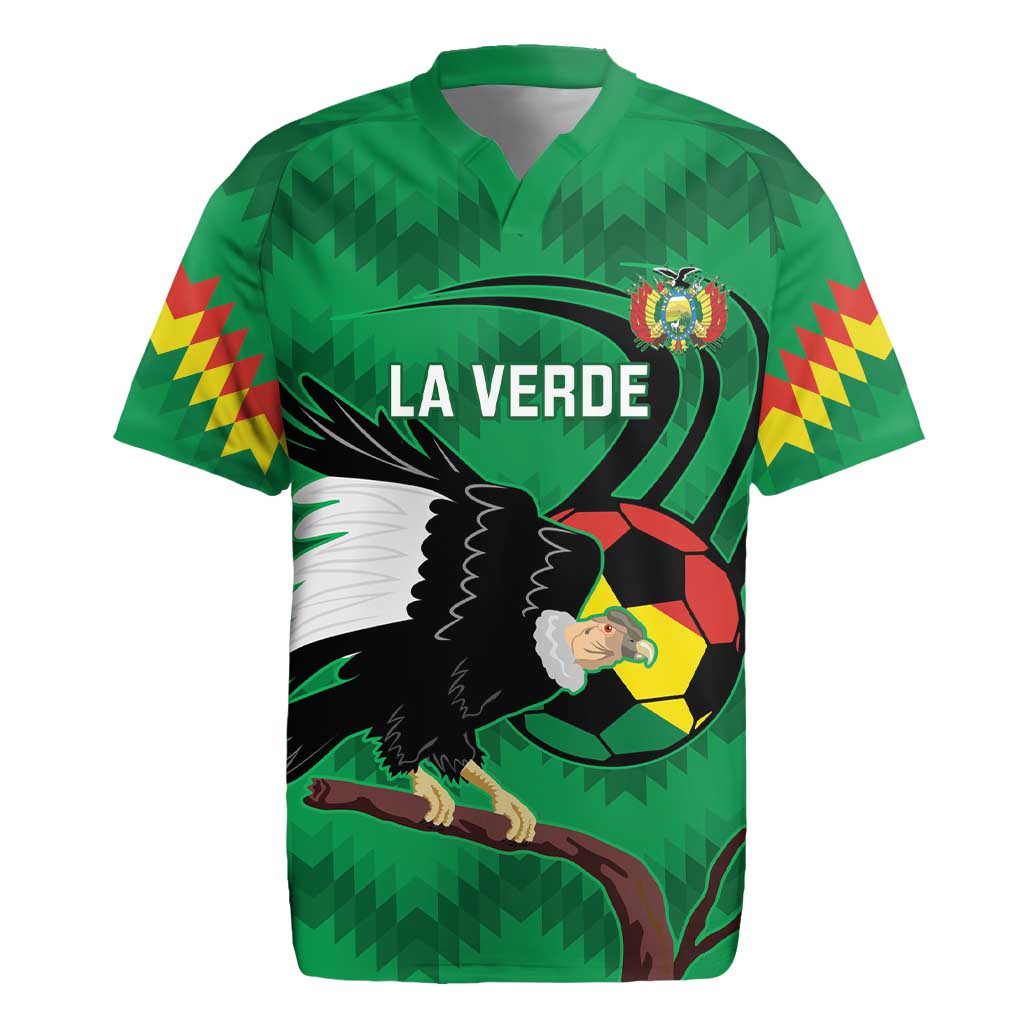 Custom Bolivia Football Rugby Jersey Andean Condor Vamo La Verde