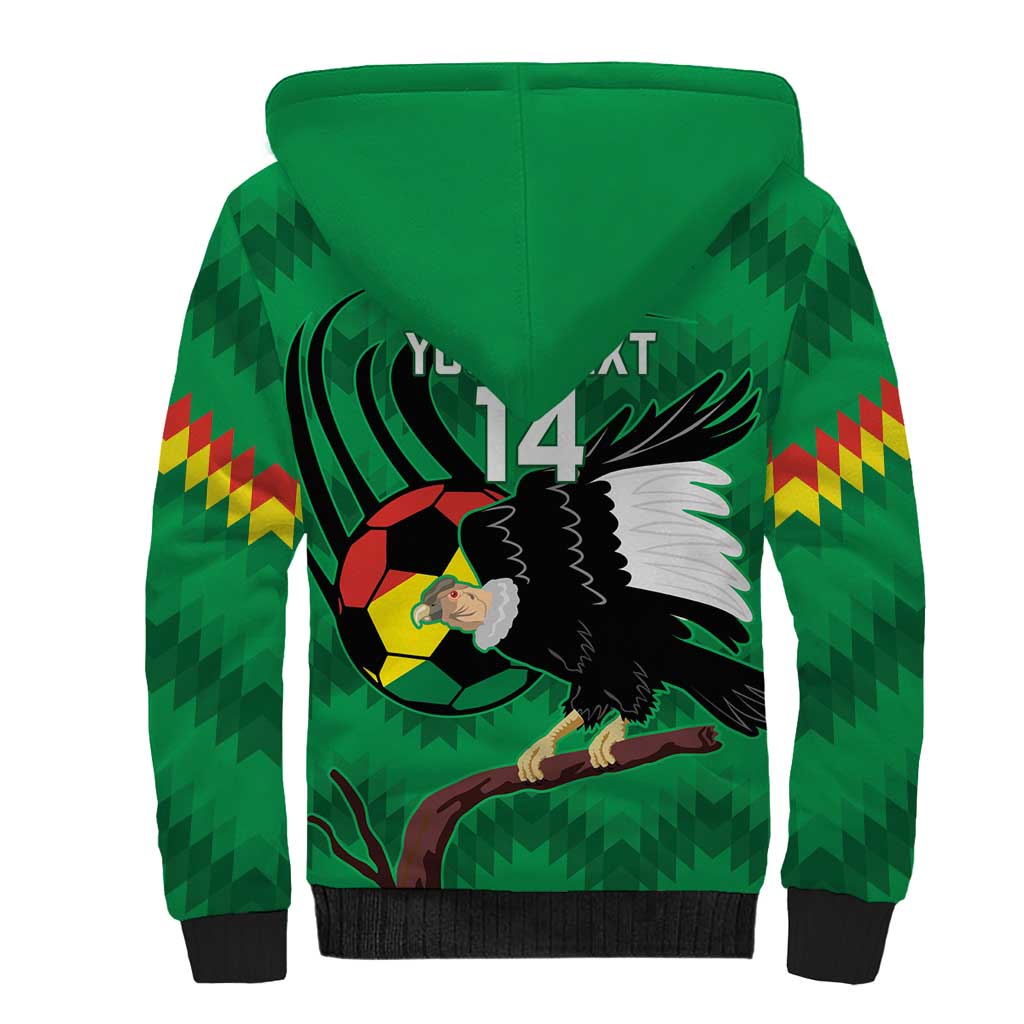 Custom Bolivia Football Sherpa Hoodie Andean Condor Vamo La Verde