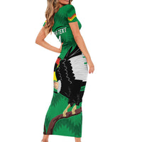 Custom Bolivia Football Short Sleeve Bodycon Dress Andean Condor Vamo La Verde