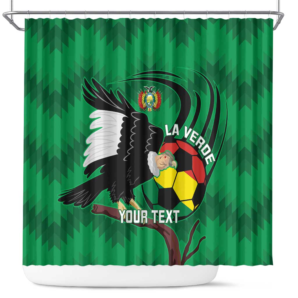 Custom Bolivia Football Shower Curtain Andean Condor Vamo La Verde