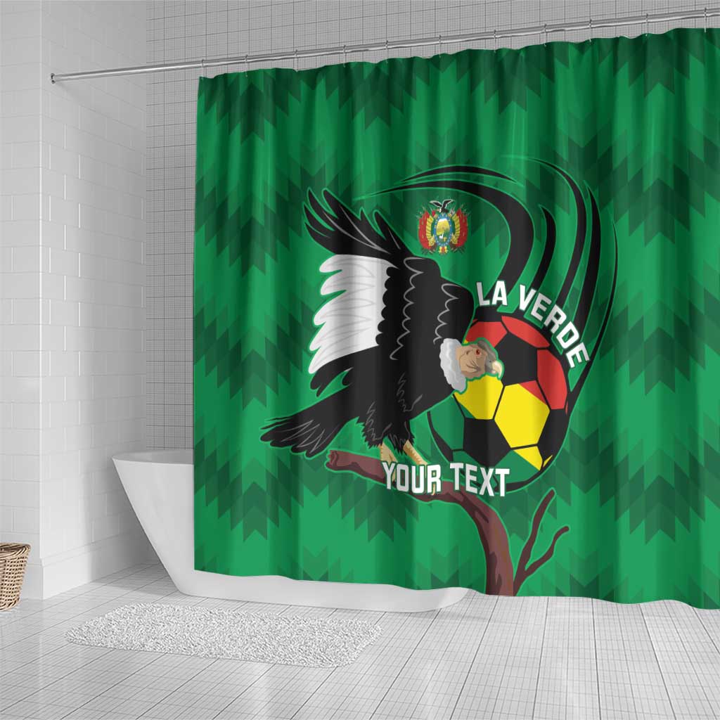Custom Bolivia Football Shower Curtain Andean Condor Vamo La Verde