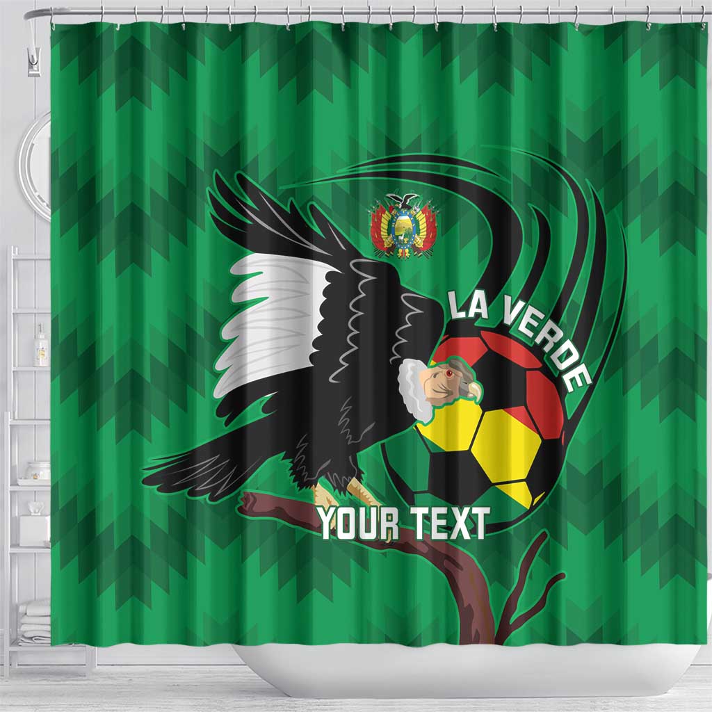 Custom Bolivia Football Shower Curtain Andean Condor Vamo La Verde
