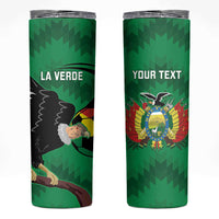 Custom Bolivia Football Skinny Tumbler Andean Condor Vamo La Verde