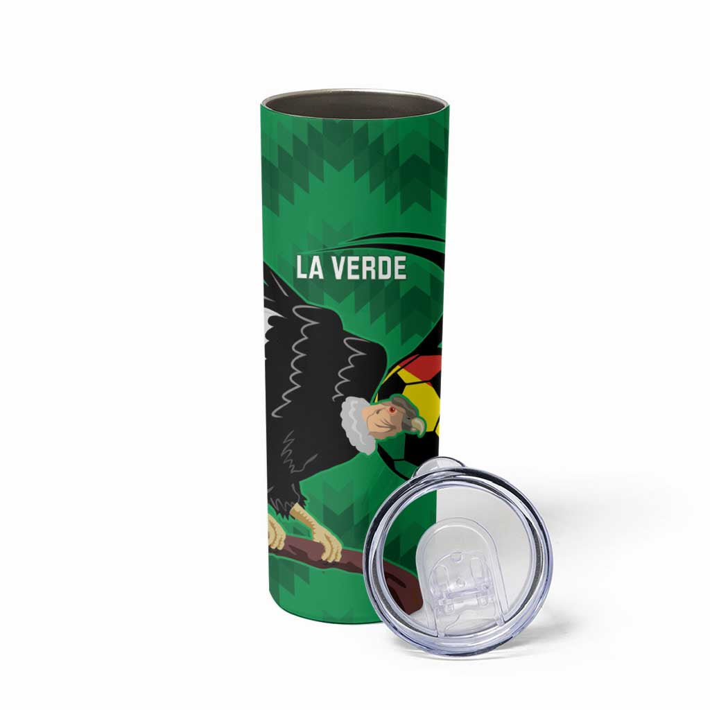 Custom Bolivia Football Skinny Tumbler Andean Condor Vamo La Verde
