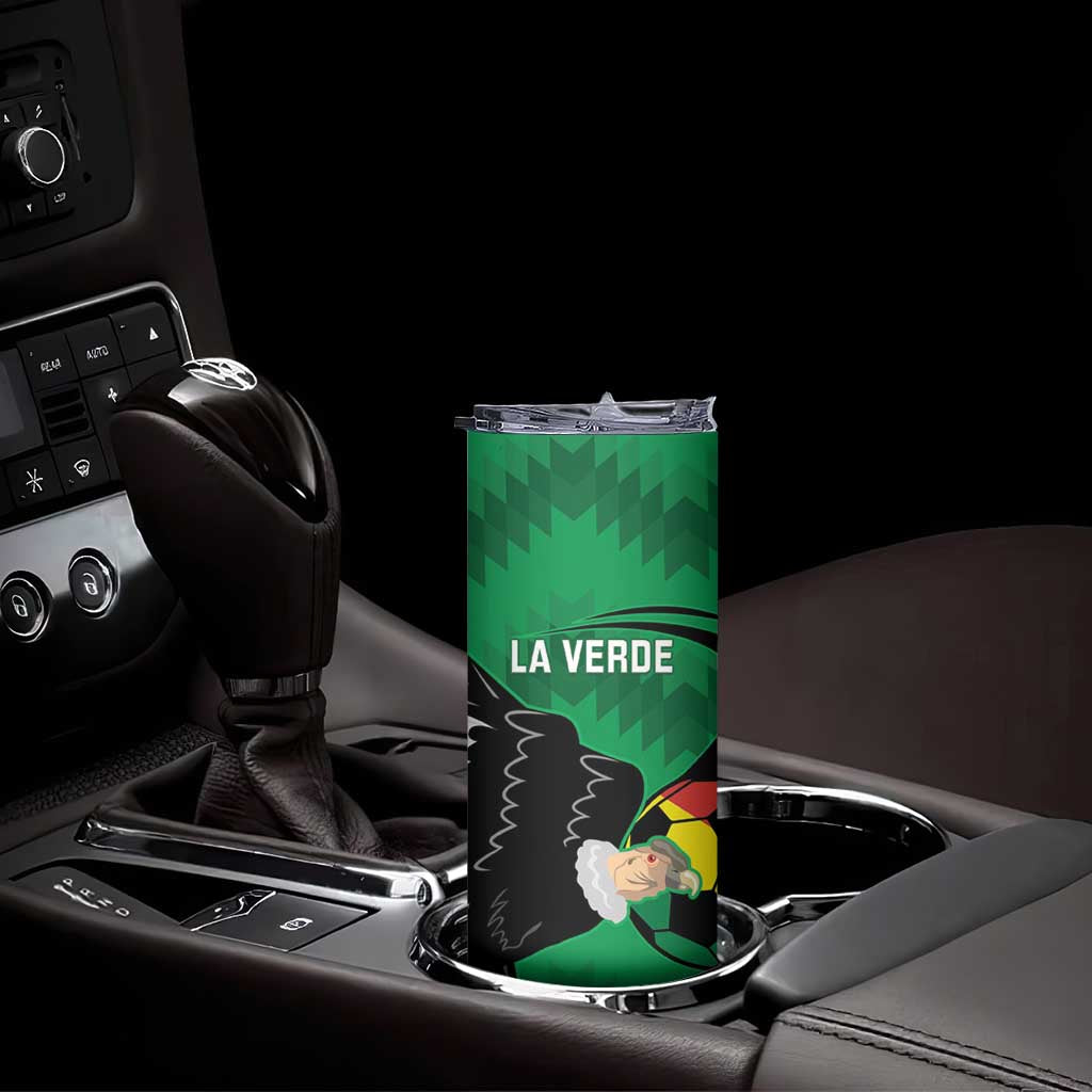 Custom Bolivia Football Skinny Tumbler Andean Condor Vamo La Verde