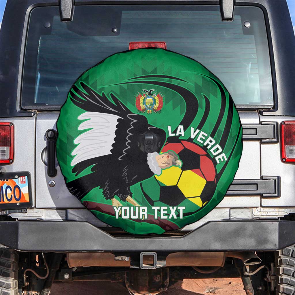 Custom Bolivia Football Spare Tire Cover Andean Condor Vamo La Verde