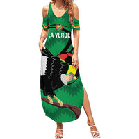 Custom Bolivia Football Summer Maxi Dress Andean Condor Vamo La Verde