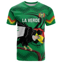 Custom Bolivia Football T Shirt Andean Condor Vamo La Verde