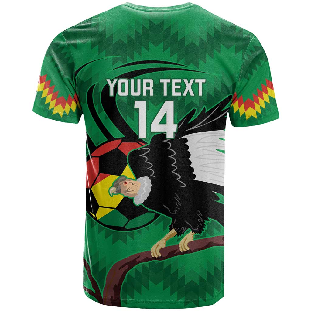Custom Bolivia Football T Shirt Andean Condor Vamo La Verde