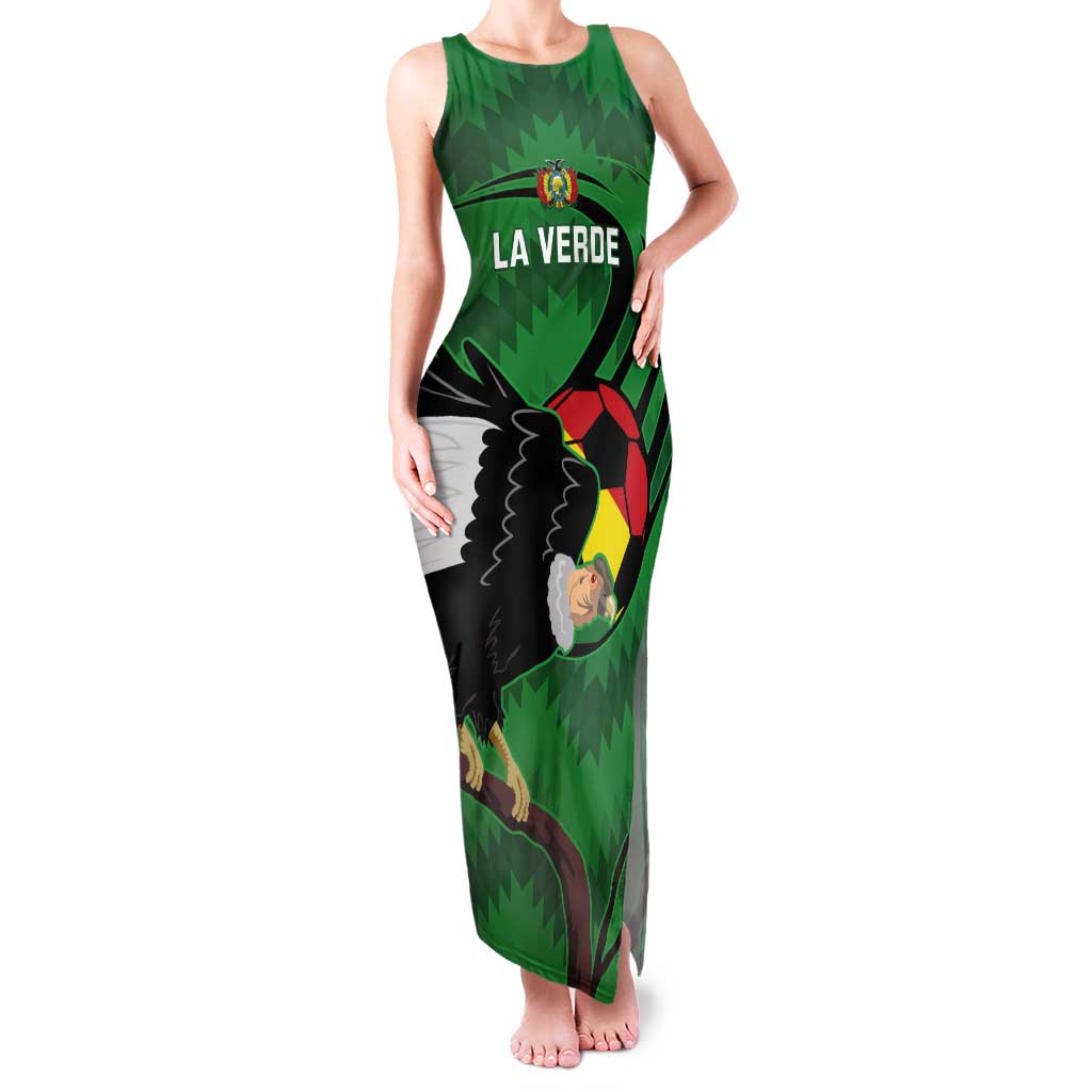 Custom Bolivia Football Tank Maxi Dress Andean Condor Vamo La Verde