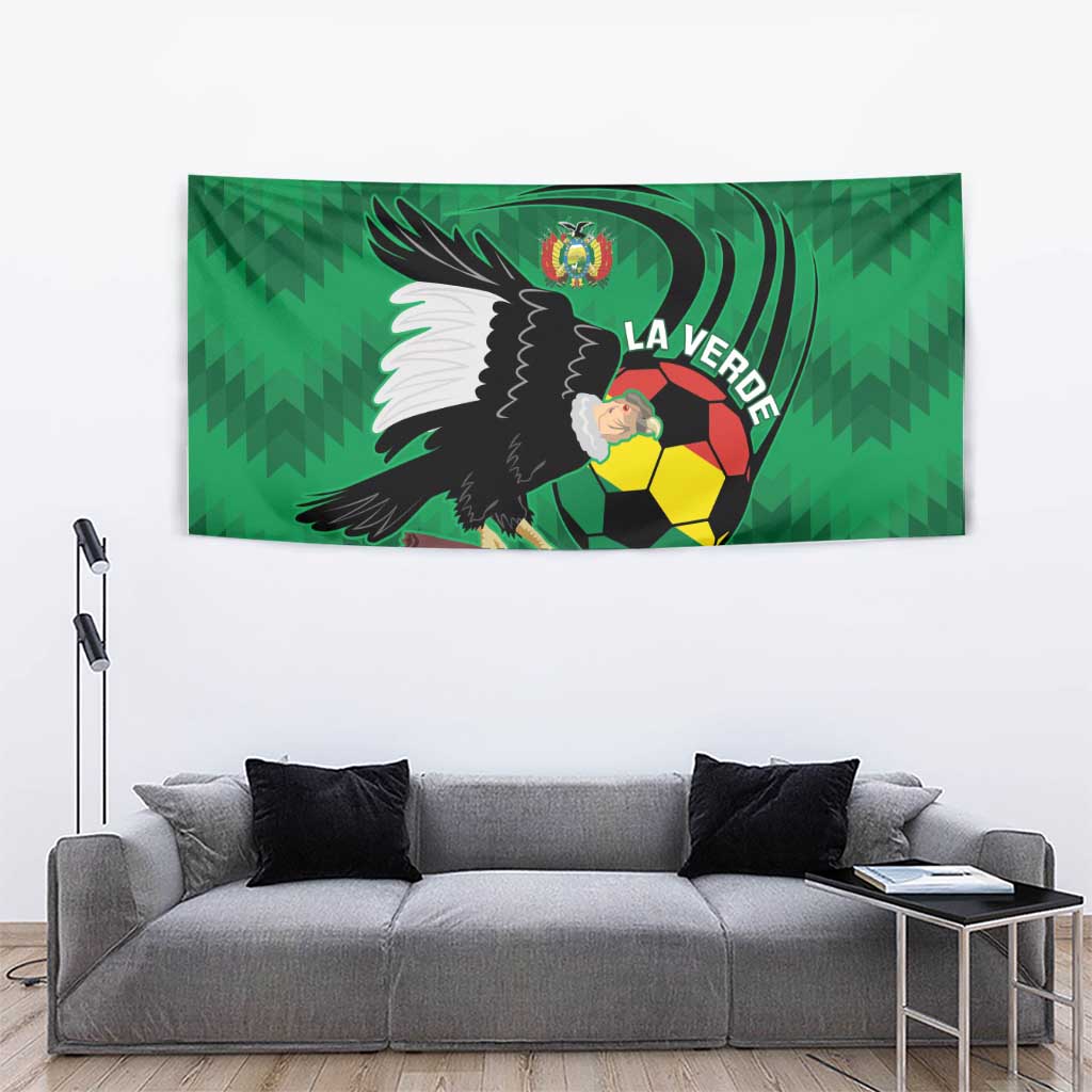 Custom Bolivia Football Tapestry Andean Condor Vamo La Verde