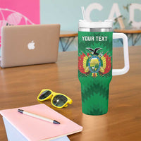 Custom Bolivia Football Tumbler With Handle Andean Condor Vamo La Verde
