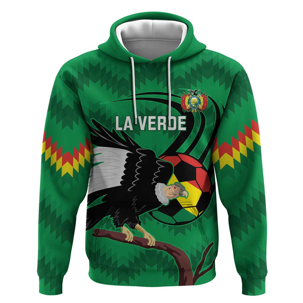 Custom Bolivia Football Zip Hoodie Andean Condor Vamo La Verde