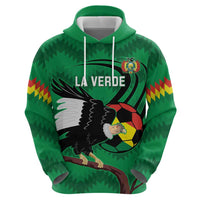 Custom Bolivia Football Zip Hoodie Andean Condor Vamo La Verde