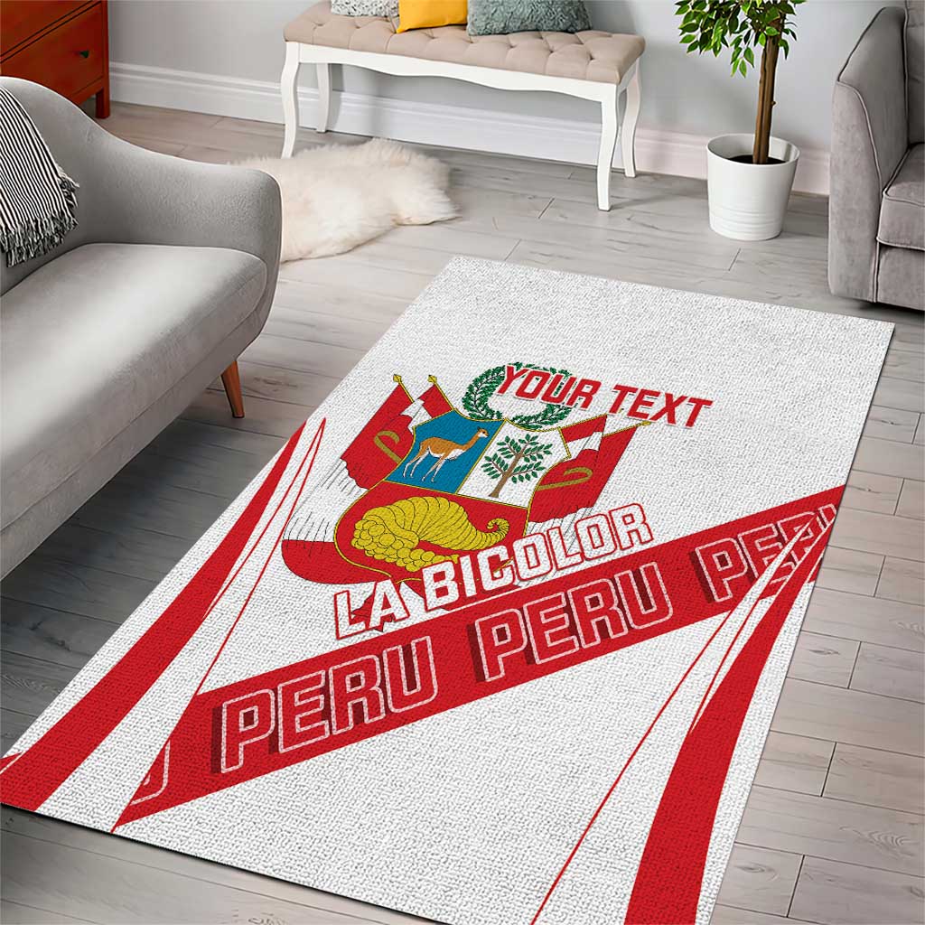Custom Peru Football Area Rug La Bicolor Coat Of Arms Style