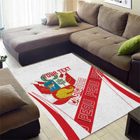 Custom Peru Football Area Rug La Bicolor Coat Of Arms Style