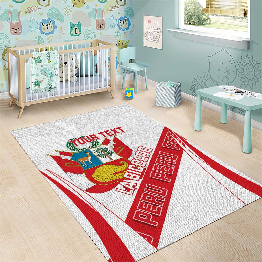 Custom Peru Football Area Rug La Bicolor Coat Of Arms Style