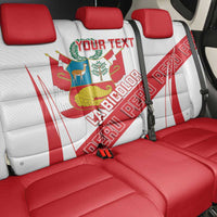 Custom Peru Football Back Car Seat Cover La Bicolor Coat Of Arms Style