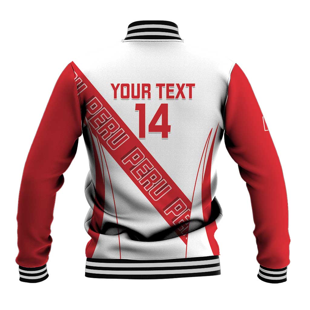 Custom Peru Football Baseball Jacket La Bicolor Coat Of Arms Style