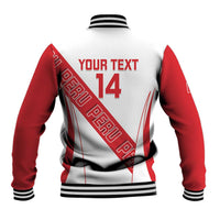 Custom Peru Football Baseball Jacket La Bicolor Coat Of Arms Style