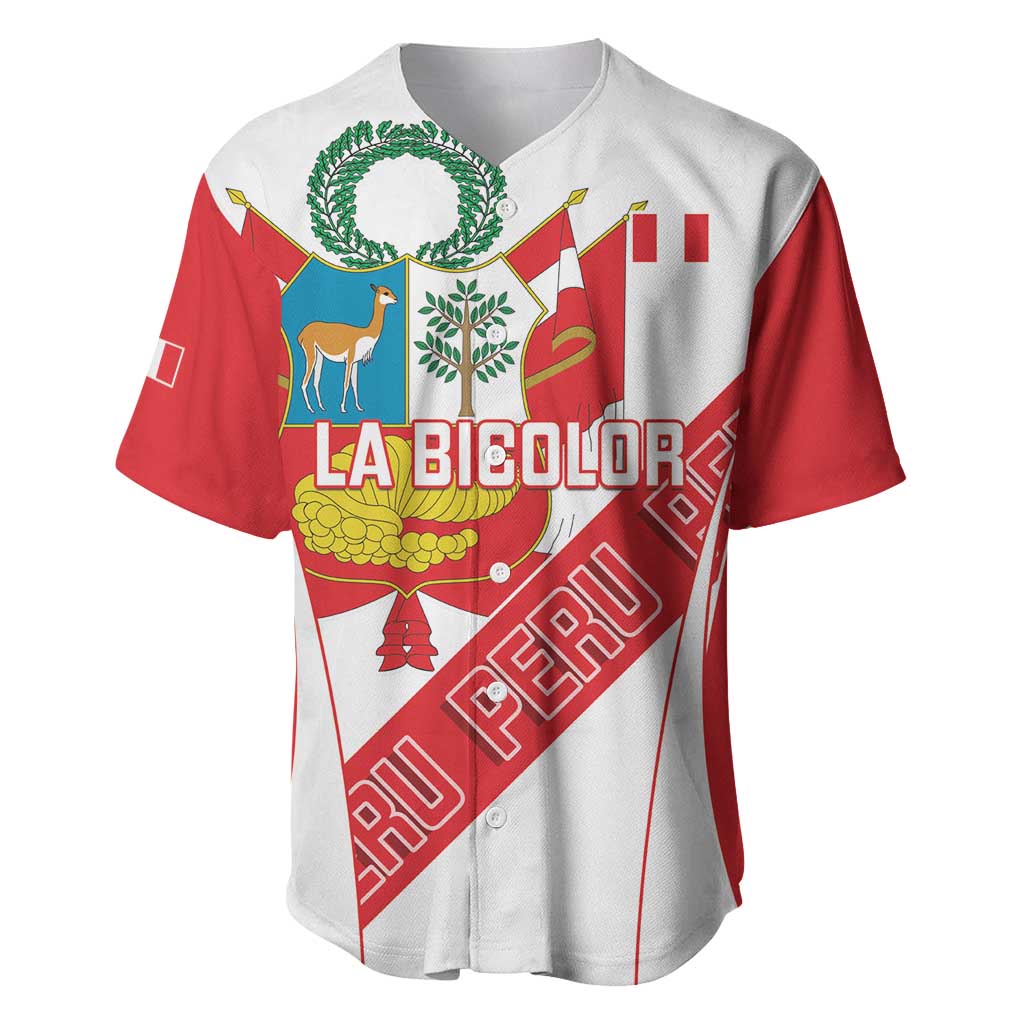 Custom Peru Football Baseball Jersey La Bicolor Coat Of Arms Style