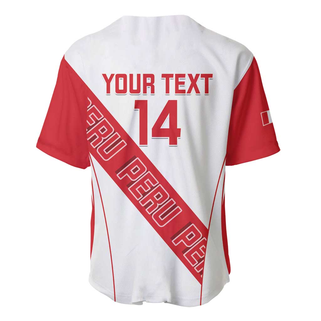 Custom Peru Football Baseball Jersey La Bicolor Coat Of Arms Style