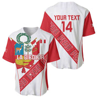 Custom Peru Football Baseball Jersey La Bicolor Coat Of Arms Style