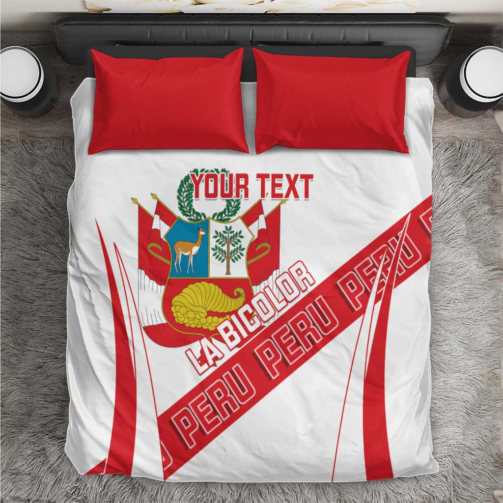 Custom Peru Football Bedding Set La Bicolor Coat Of Arms Style