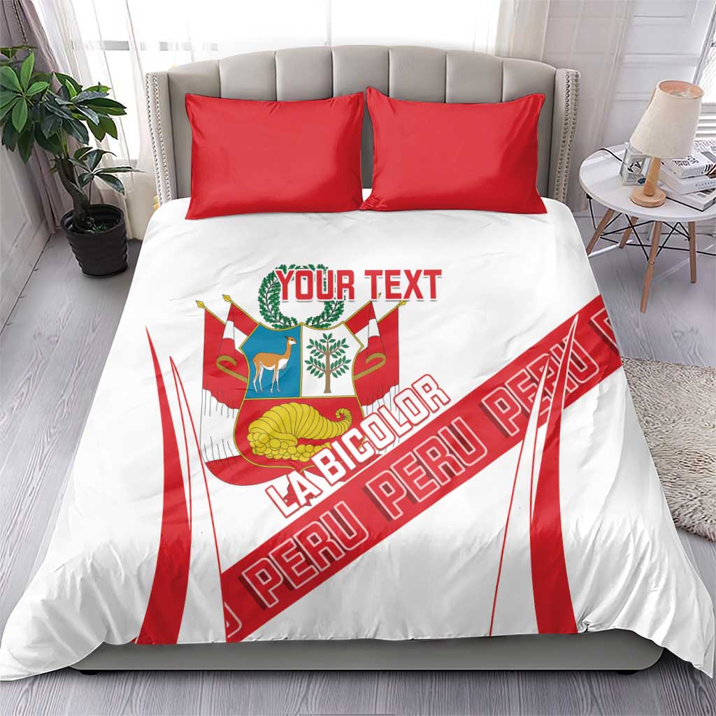 Custom Peru Football Bedding Set La Bicolor Coat Of Arms Style