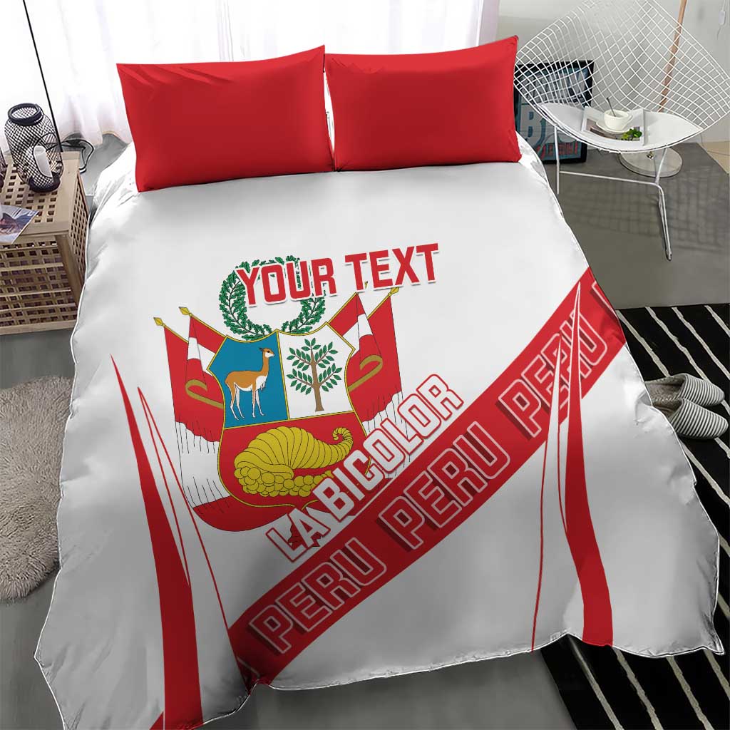Custom Peru Football Bedding Set La Bicolor Coat Of Arms Style