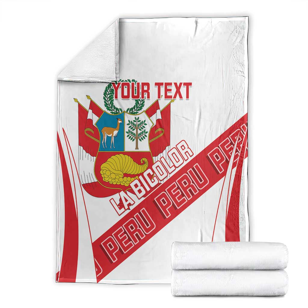Custom Peru Football Blanket La Bicolor Coat Of Arms Style