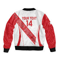 Custom Peru Football Bomber Jacket La Bicolor Coat Of Arms Style