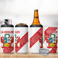 Custom Peru Football 4 in 1 Can Cooler Tumbler La Bicolor Coat Of Arms Style