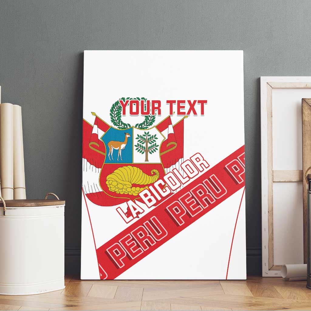 Custom Peru Football Canvas Wall Art La Bicolor Coat Of Arms Style