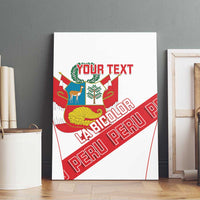 Custom Peru Football Canvas Wall Art La Bicolor Coat Of Arms Style