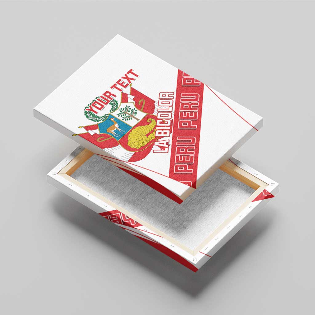 Custom Peru Football Canvas Wall Art La Bicolor Coat Of Arms Style