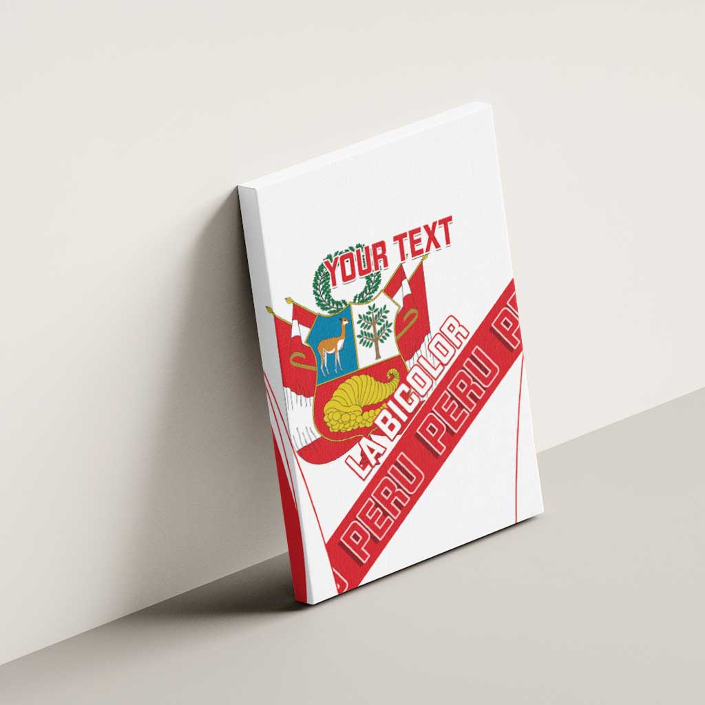 Custom Peru Football Canvas Wall Art La Bicolor Coat Of Arms Style