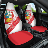 Custom Peru Football Car Seat Cover La Bicolor Coat Of Arms Style