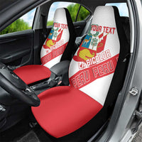 Custom Peru Football Car Seat Cover La Bicolor Coat Of Arms Style