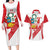 Custom Peru Football Couples Matching Long Sleeve Bodycon Dress and Hawaiian Shirt La Bicolor Coat Of Arms Style