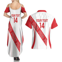 Custom Peru Football Couples Matching Summer Maxi Dress and Hawaiian Shirt La Bicolor Coat Of Arms Style