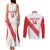 Custom Peru Football Couples Matching Tank Maxi Dress and Long Sleeve Button Shirt La Bicolor Coat Of Arms Style