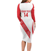 Custom Peru Football Family Matching Long Sleeve Bodycon Dress and Hawaiian Shirt La Bicolor Coat Of Arms Style