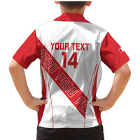 Custom Peru Football Family Matching Mermaid Dress and Hawaiian Shirt La Bicolor Coat Of Arms Style