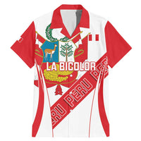 Custom Peru Football Family Matching Mermaid Dress and Hawaiian Shirt La Bicolor Coat Of Arms Style