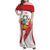 Custom Peru Football Family Matching Off Shoulder Maxi Dress and Hawaiian Shirt La Bicolor Coat Of Arms Style