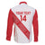 Custom Peru Football Family Matching Off Shoulder Short Dress and Hawaiian Shirt La Bicolor Coat Of Arms Style